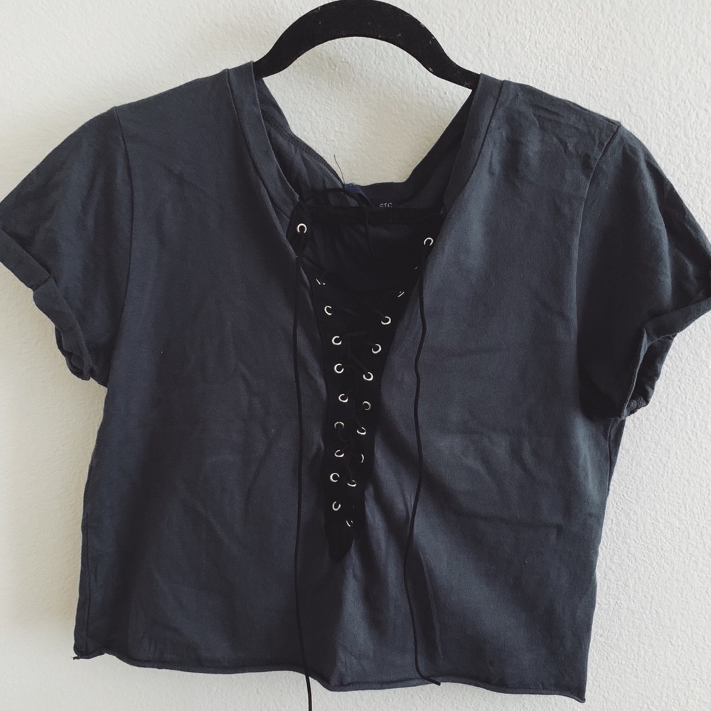Navy Blue Cropped Top